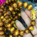 Wholesale dmen buddhist beads bracelet lucky gold obsidian pixiu hand string pixiu can change color